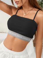 YOINS Letter Patchwork Adjustable Shoulder Straps Sleeveless Cami - thumbnail