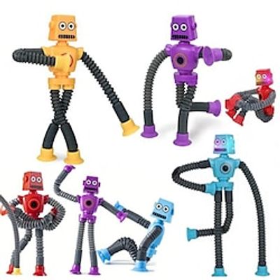 Pop Tubes Robotics Fidget Toys (Random Color 1PC), Telescopic Suction Cup Robots Toy, Toddler Fine Motor Skills  Creative Learning, Autism Sensory Toys for Party Favors Boy Girl Gifts miniinthebox