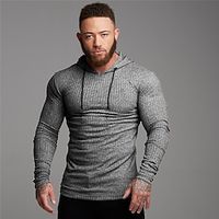 Men's Workout Shirt Running Shirt Patchwork Long Sleeve Top Athletic Athleisure Winter Thermal Warm Breathable Soft Running Jogging Training Sportswear Activewear Solid Colored Black Gray White Lightinthebox - thumbnail