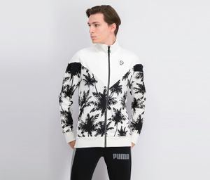 Mens Palm Tree Track Jacket  White/Black
