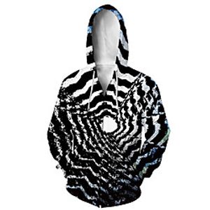 Men's Zip Up Hoodie Sweatshirt Animal 3D Casual Daily 3D Print Casual Hoodies Sweatshirts  Black And White miniinthebox