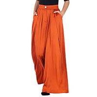 Women's Stylish Chino Comfort Daily Weekend Culotte Pants Plain Full Length Novelty Pocket Orange Lightinthebox - thumbnail