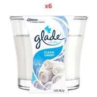 Glade Candle Clean Linen 3.4Oz Pack Of 6