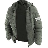 Graphic National Flag Casual Men's Coat Parka Daily Holiday Going out Fall  Winter Hooded Long Sleeve Black Army Green Dark Blue XS S M Polyester Jacket Lightinthebox - thumbnail