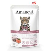 Amanova Wet Adult Cat Tasty Salmon & Turkey - 85G Pack Of 5