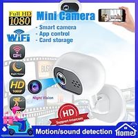 1080P IP Mini Surveillance Camera with Smart Two-Way Home Intercom Audio and Night Video Security Monitor Lightinthebox - thumbnail