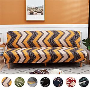 Stretch Futon Cover ,Armless Sofa Cover Folding Sofa Bed Cover Printed Futon Slipcover Furniture Protector Without Armrests miniinthebox