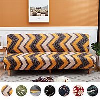 Stretch Futon Cover ,Armless Sofa Cover Folding Sofa Bed Cover Printed Futon Slipcover Furniture Protector Without Armrests miniinthebox - thumbnail
