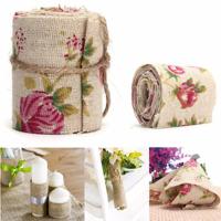 Pink Rose Burlap Ribbon - thumbnail