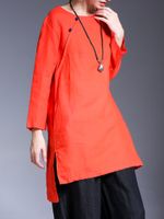 Miting Vintage Solid Color Women Blouses