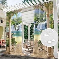 Outdoor Curtains Waterproof Windproof Weatherproof Curtain for Patio, Cabana, Porch, Pergola and Gazebo, Grommet Top Drape, 2 Panels Garden Theme Lightinthebox