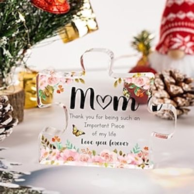Gifts for Mom - Delicate Mom Christmas Gifts from Daughter Son - Engraved Acrylic Block Puzzle Piece  Thanksgiving Birthday Christmas Gifts for Mom, Ideas Lightinthebox