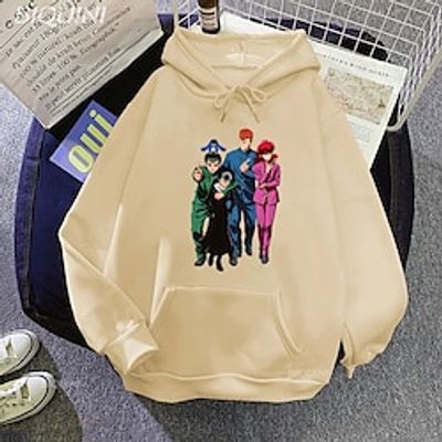 Yu Yu Hakusho Yusuke Urameshi Kurama Hoodie Cartoon Manga Anime Front Pocket Graphic Hoodie For Couple's Men's Women's Adults' Hot Stamping 100% Polyester Casual Daily Lightinthebox
