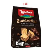Loacker Quadratini Dark Chocolate Wafers 18 X 250Gms (UAE Delivery Only)