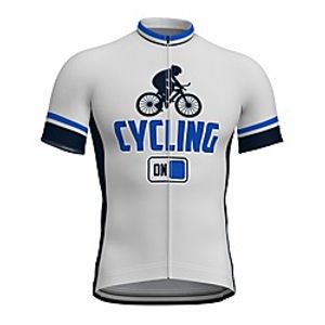 21Grams Men's Short Sleeve Cycling Jersey Summer Spandex Polyester White Bike Jersey Top Mountain Bike MTB Road Bike Cycling Quick Dry Moisture Wicking Breathable Sports Clothing Apparel  Athleisure Lightinthebox