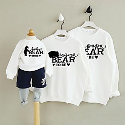 Family Look Tops Bear White Daily Matching Outfits miniinthebox