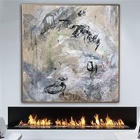 Large Handmade Abstract Gray Paintings Hand Painted Oil Painting Wall On Canvas Aesthetic Painting Expressionist Art Acrylic Painting Home Decoration Decor miniinthebox - thumbnail