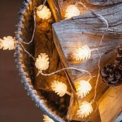 1pc Pinecone String Lights, 10 LEDs Battery Operated, Patio Garden Home Decor, Bedroom Decor, Wedding Decor, Party Christmas Decor Party Decor miniinthebox