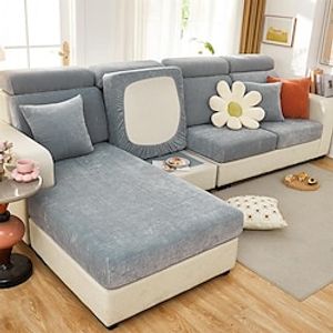 Stretch Couch Covers Velvet Sofa Seat Cushion Cover For Dogs Pet, Sectional Sofa Slipcover For Love Seat,L Shaped,3 Seater,Arm Chair, Washable Couch Protector Soft Durable miniinthebox