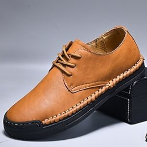 Men's Casual Shoes Retro Handmade Shoes Walking Casual Daily Leather Comfortable Booties  Ankle Boots Loafer Black Yellow Spring Fall Lightinthebox