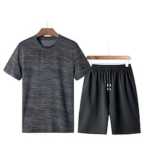 Men's T-shirt Suits Tracksuit Tennis Shirt Shorts and T Shirt Set Color Block Crewneck Daily Wear Vacation Short Sleeves Patchwork Clothing Apparel Gymnatics miniinthebox