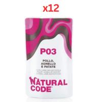 Natural Code Chicken Lamb & Potatoes Soft Jelly Wet Cat Food 70G (Pack of 12)