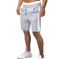 Men's Sweat Shorts Shorts Bermuda shorts Pocket Drawstring Side Stripe Plain Comfort Sports Short Outdoor Casual Daily Streetwear Athleisure Black White Micro-elastic Lightinthebox - thumbnail