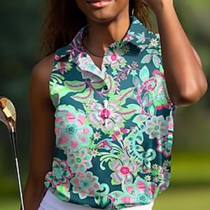 Women's Golf Shirt Polo Tennis Shirt Breathable Quick Dry Moisture Wicking T Shirt Top Regular Fit Printed Summer Gym Workout Tennis Badminton Micro-elastic Lightweight Lightinthebox