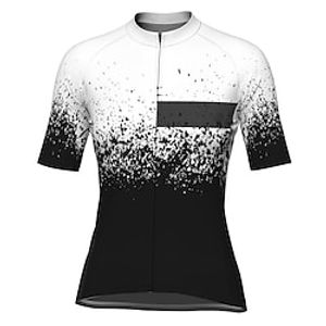 21Grams Women's Short Sleeve Cycling Jersey Black Color Block Stars Bike Top Mountain Bike MTB Road Bike Cycling Spandex Polyester Breathable Quick Dry Moisture Wicking Sports Clothing Apparel Lightinthebox