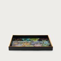 Floral Print Rectangular Tray with Handles