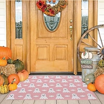 Halloween Pink Ghost Home Entrance Door Mat Living Room Bedroom Kitchen Carpet Porch Floor Mat Foot Mat miniinthebox