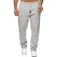 Men's Sweatpants Joggers Trousers Straight Leg Sweatpants Pocket Plain Comfort Breathable Outdoor Daily Going out Fashion Casual Black Light Grey miniinthebox - thumbnail