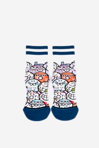 Kids Boy Why The Face Socks  White Combo