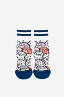 Kids Boy Why The Face Socks  White Combo - thumbnail