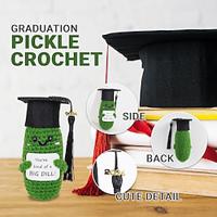 2024 Graduation Gift Emotional Support Pickle, Graduation Hat Unique 4.73' X 1.97', Handmade Positive Potato, Crochet Animals, Cute Knitted Plush Doll Decorations, Funny/Positive Gifts for WomenMen Lightinthebox