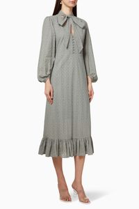 Bronwyn Cotton Broderie Midi Dress