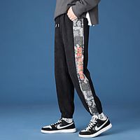 Men's Casual  Sporty Streetwear Comfort Outdoor Casual Daily Jogger Pants Sweatpants Trousers Pants Color Block Full Length Warm Light gray Black Dark Gray Lightinthebox - thumbnail