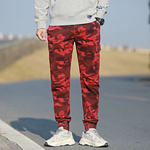 Men's Casual  Sporty Chino Soft Sports Daily Leisure Sports Pants Chinos Pants Camouflage Full Length Sporty ArmyGreen Blue Wine Khaki Lightinthebox