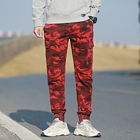 Men's Casual  Sporty Chino Soft Sports Daily Leisure Sports Pants Chinos Pants Camouflage Full Length Sporty ArmyGreen Blue Wine Khaki Lightinthebox - thumbnail