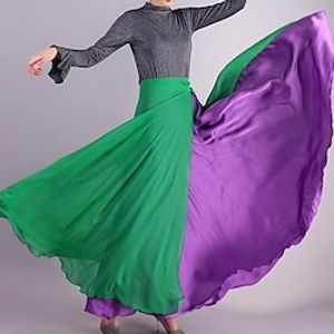 Women's Fashion Swing Skirts Carnival Performance Color Block Tulle Green Blue Wine S M L  Maxi  Loose Lightinthebox