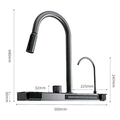 Waterfall Kitchen Faucet, Modern Contemporary Multi function Pull Out Pull Down Kitchen Taps for Kitchen Sink, Ceramic Valve Insides Lightinthebox Waterfall Kitchen Faucet, Modern Contemporary Multi function Pull Out Pull Down Kitchen Taps for Kitchen Sink, Ceramic Valve Insides Lightinthebox