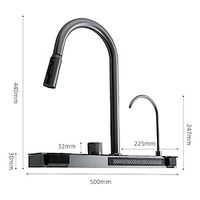 Waterfall Kitchen Faucet, Modern Contemporary Multi function Pull Out  Pull Down Kitchen Taps for Kitchen Sink, Ceramic Valve Insides Lightinthebox - thumbnail