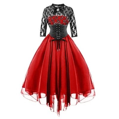 Retro Vintage Punk  Gothic Dress Women's Cosplay Costume Masquerade Prom Dress Lightinthebox