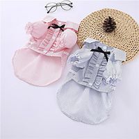 Dog Cat T-shirts Elegant Adorable Cute Dailywear Casual / Daily Dog Clothes Puppy Clothes Dog Outfits Breathable Blue Pink Costume for Girl and Boy Dog Fabric S M L XL XXL miniinthebox - thumbnail