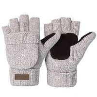 Bike Gloves Cycling Gloves Winter Fingerless Gloves Anti-Slip Windproof Warm Breathable Sports Gloves Mountain Bike MTB Outdoor Exercise Cycling  Bike Dark Grey Cream Grey for Adults' Lightinthebox - thumbnail