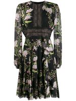 Giambattista Valli panelled lace floral dress - Black