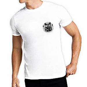 Men's Unisex Tee T shirt Hot Stamping Graphic Prints Letter Plus Size Print Short Sleeve Casual Tops Cotton Basic Fashion Designer Big and Tall White miniinthebox