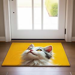 Cat Yellow Doormat Non-Slip Oil Proof Rug Indoor Outdoor Mat Bedroom Decor Bathroom Mat Entrance Rug Door Mat Lightinthebox