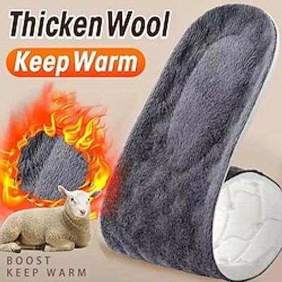 2pcs Heated Thermal Insoles for Feet Winter Warm Wool Thermal Memory Foam for Men Women Sports Shoes Self-heating Shoe Pads Lightinthebox