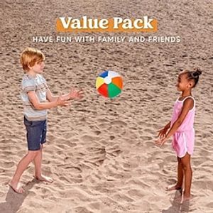 Rainbow Beach Balls(12''), Inflatable Swimming Pool Toys, Summer Water Games, Kids Birthday Party Supplies, Combo Set, Inflatable Beach Balls, Party Decor, Party Supplies miniinthebox